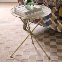 Mocha Check Enamel Tilt Accent Table