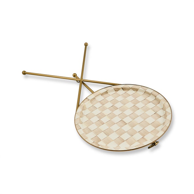 Mocha Check Enamel Tilt Accent Table image number 3