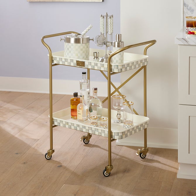 Sterling Check 2-Tier Kitchen Cart image number 1