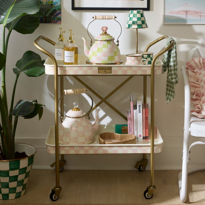 Rosy Check 2-Tier Kitchen Cart image number 6