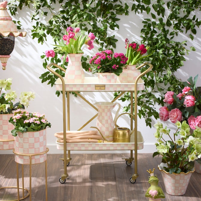 Rosy Check 2-Tier Kitchen Cart image number 9