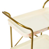 Rosy Check 2-Tier Kitchen Cart
