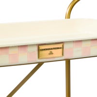 Rosy Check 2-Tier Kitchen Cart