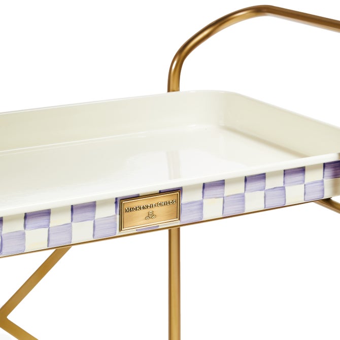 Violet Check 2-Tier Kitchen Cart image number 1