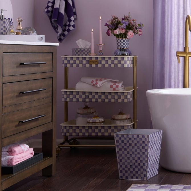 Violet Check 3-Tier Kitchen Cart image number 2