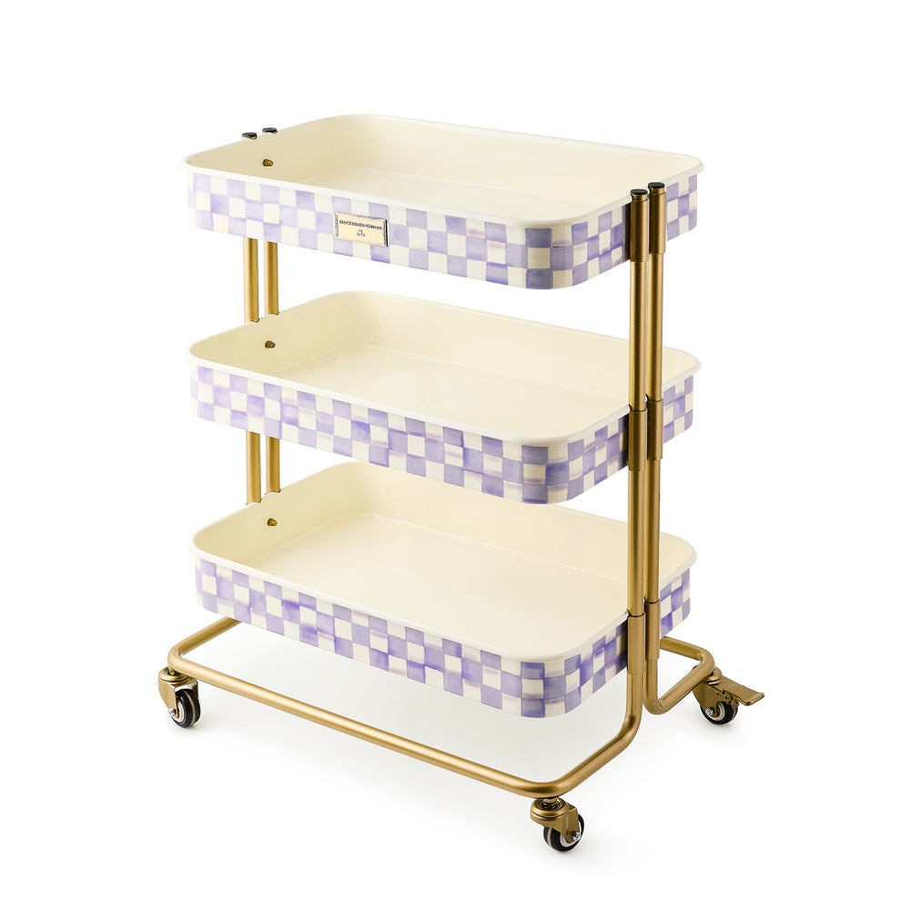 Violet Check 3-Tier Kitchen Cart mackenzie-childs Panama imagen 1