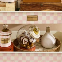 Rosy Check 3-Tier Kitchen Cart