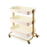 Rosy Check 3-Tier Kitchen Cart