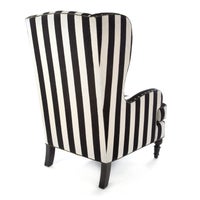 Marquee Black Stripe Chenille Wing Chair