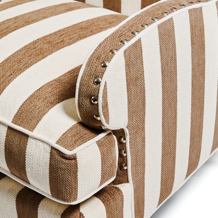 Marquee Brown Stripe Chenille Wing Chair