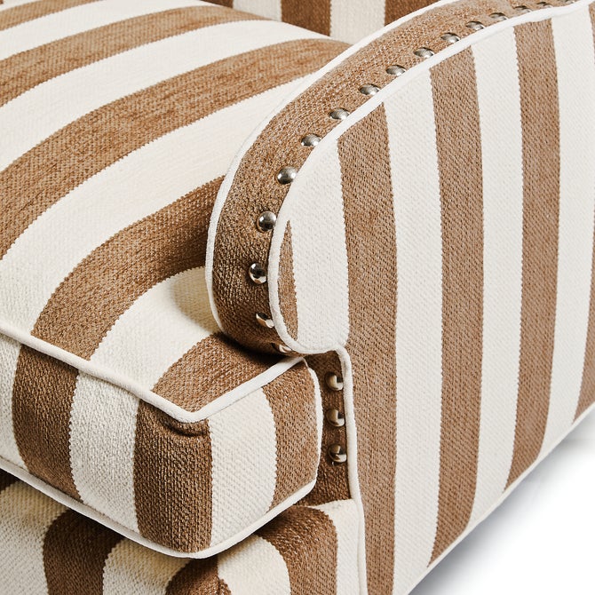 Marquee Brown Stripe Chenille Wing Chair image number 1