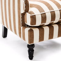Marquee Brown Stripe Chenille Wing Chair
