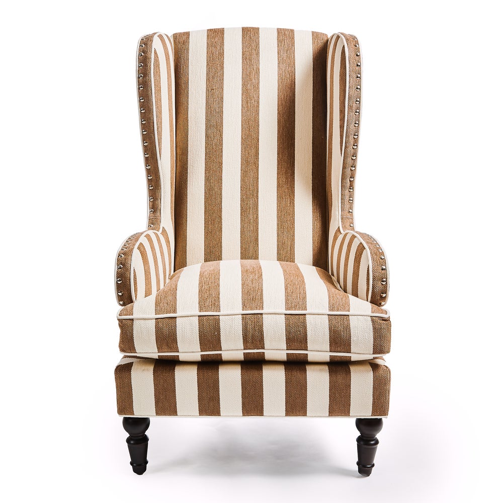 Marquee Brown Stripe Chenille Wing Chair mackenzie-childs Panama imagen 1