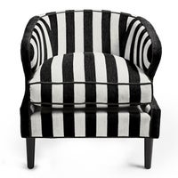 Marquee Black Stripe Chenille Accent Chair
