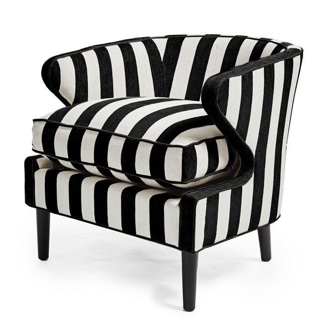 Marquee Black Stripe Chenille Accent Chair image number 0