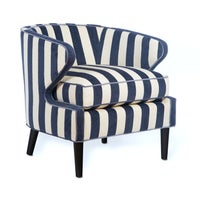 Marquee Navy Stripe Chenille Accent Chair