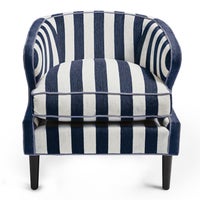 Marquee Navy Stripe Chenille Accent Chair