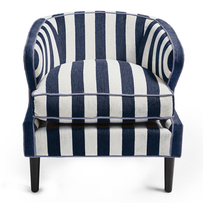 Marquee Navy Stripe Chenille Accent Chair image number 3