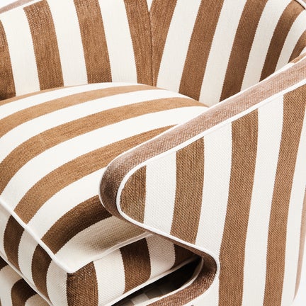 Marquee Brown Stripe Chenille Accent Chair