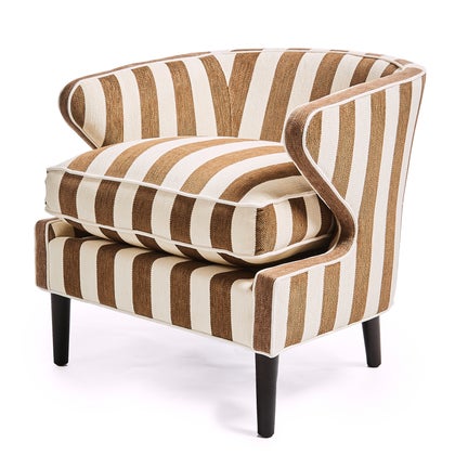 Marquee Brown Stripe Chenille Accent Chair