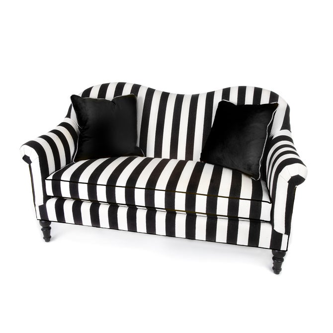Marquee Black Stripe Chenille Loveseat image number 1