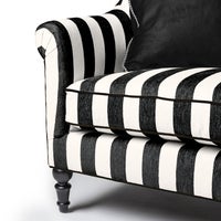 Marquee Black Stripe Chenille Loveseat