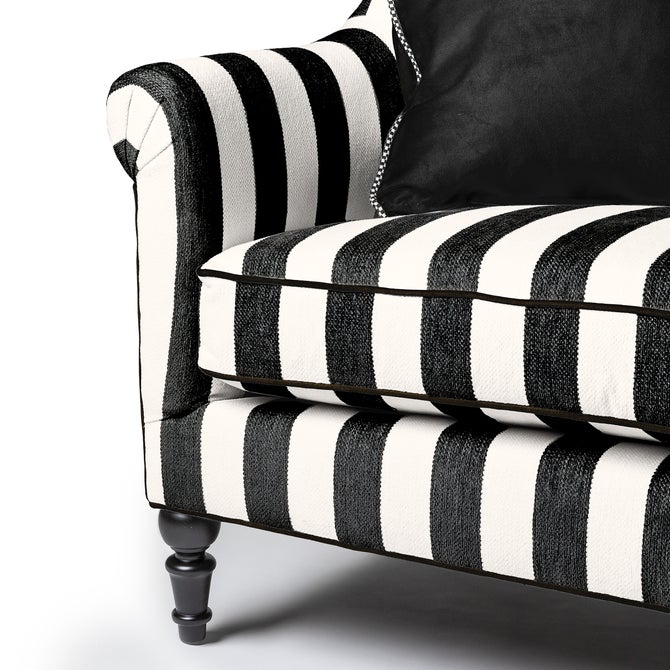 Marquee Black Stripe Chenille Loveseat image number 2