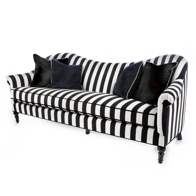 Marquee Black Stripe Chenille Sofa image number 1