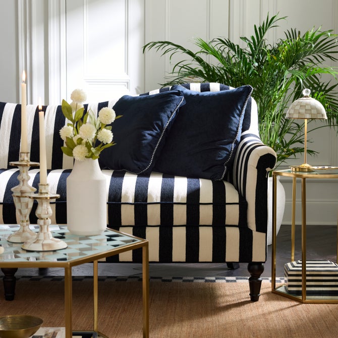 Marquee Black Stripe Chenille Sofa image number 5