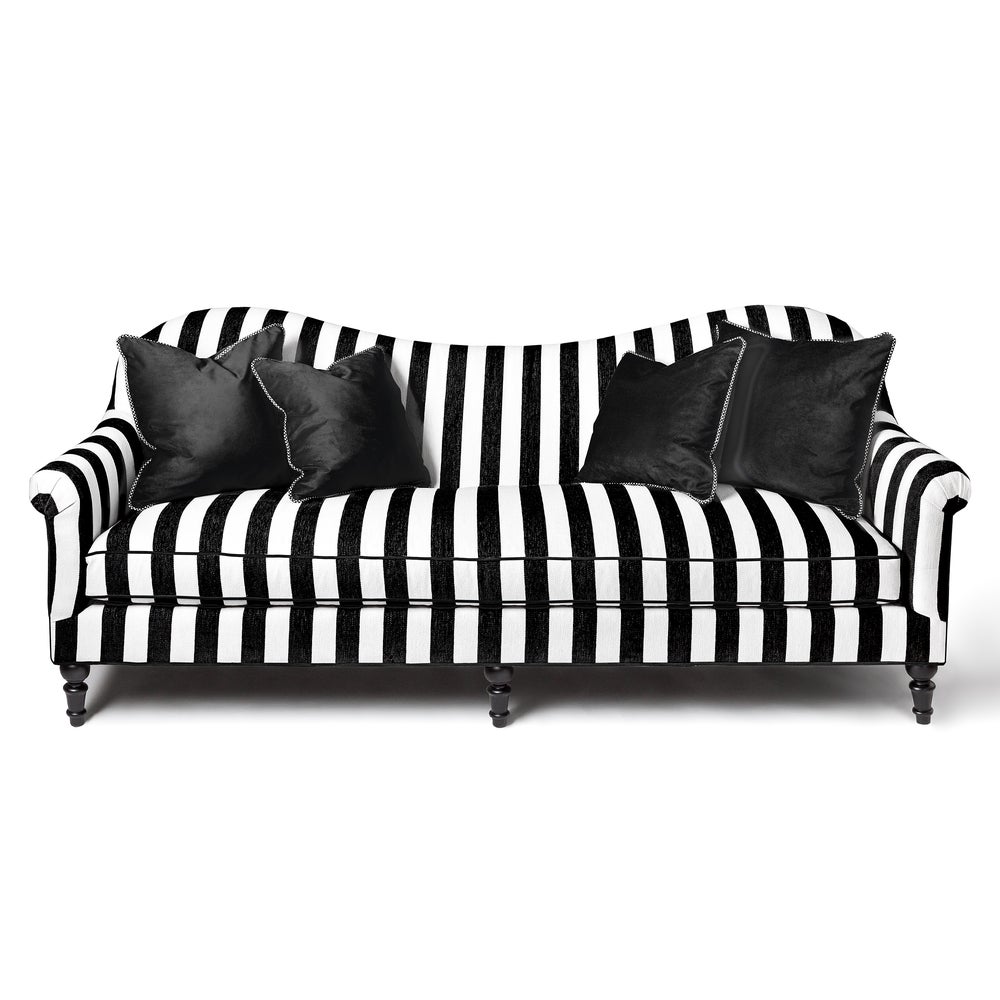 Marquee Black Stripe Chenille Sofa mackenzie-childs Panama imagen 1