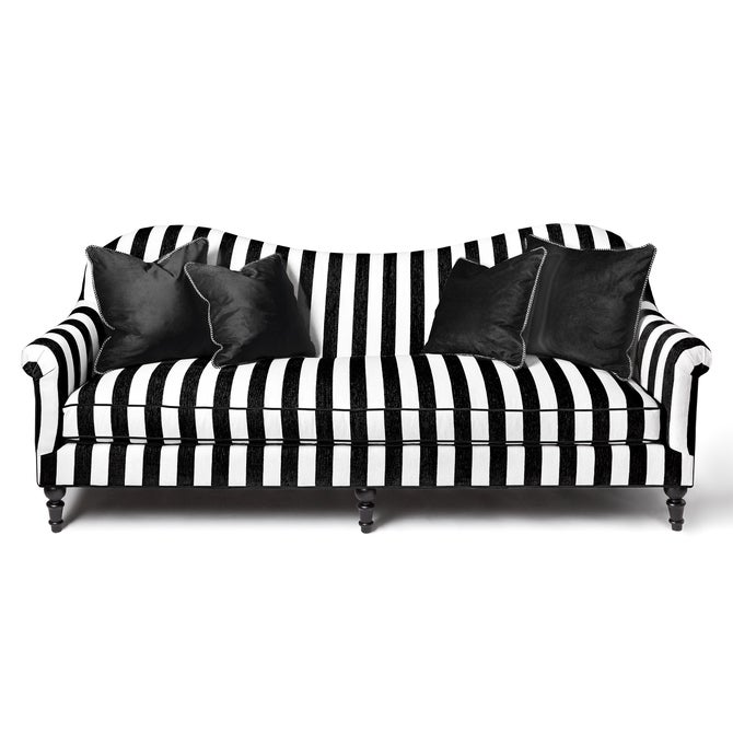 Marquee Black Stripe Chenille Sofa image number 0