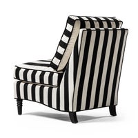 Marquee Black Stripe Chenille Armless Chair