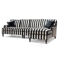 Marquee Black Stripe Chenille Armless Chair