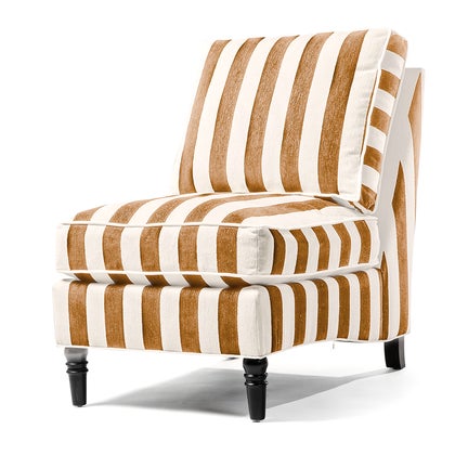 Marquee Brown Stripe Chenille Armless Chair