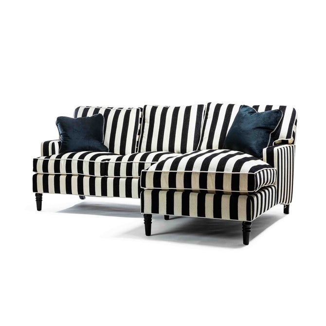 Marquee Black Stripe 2-Piece Right Arm Chaise Sectional image number 1