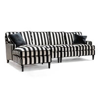 Marquee Black Stripe 2-Piece Right Arm Chaise Sectional