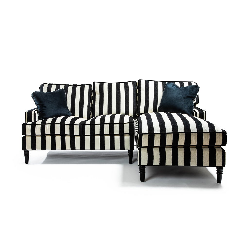 Marquee Black Stripe 2-Piece Right Arm Chaise Sectional mackenzie-childs Panama imagen 1