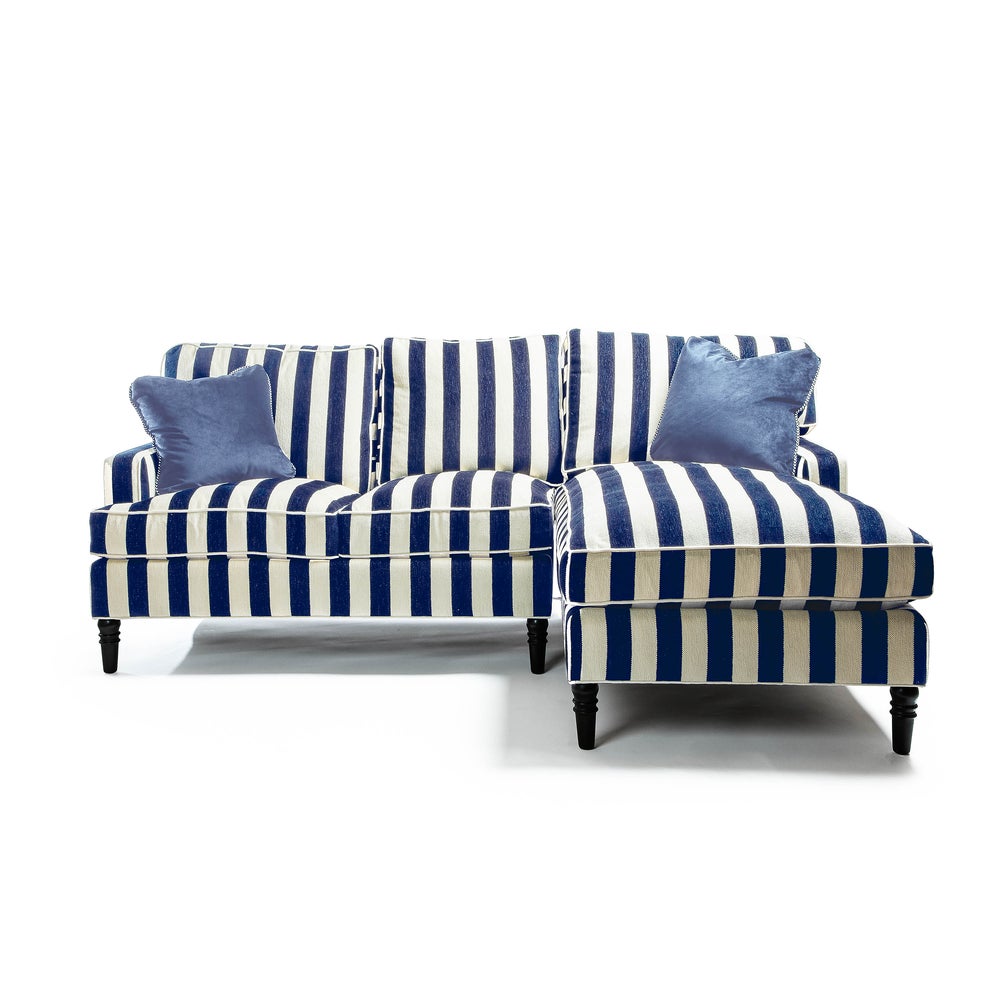 Marquee Navy Stripe 2-Piece Right Arm Chaise Sectional mackenzie-childs Panama imagen 1