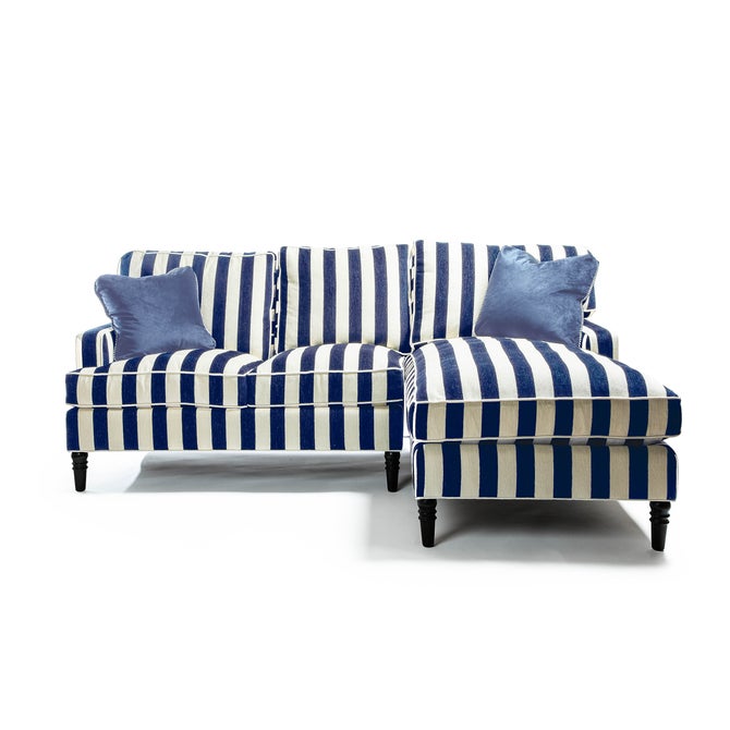 Marquee Navy Stripe 2-Piece Right Arm Chaise Sectional image number 0