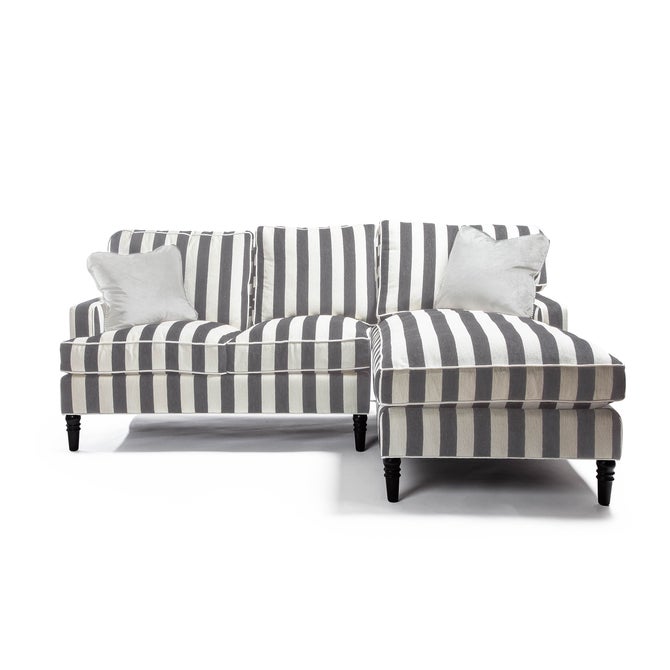 Marquee Grey Stripe 2-Piece Right Arm Chaise Sectional image number 0
