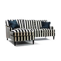 Marquee Black Stripe 2-Piece Left Arm Chaise Sectional