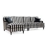 Marquee Black Stripe 2-Piece Left Arm Chaise Sectional