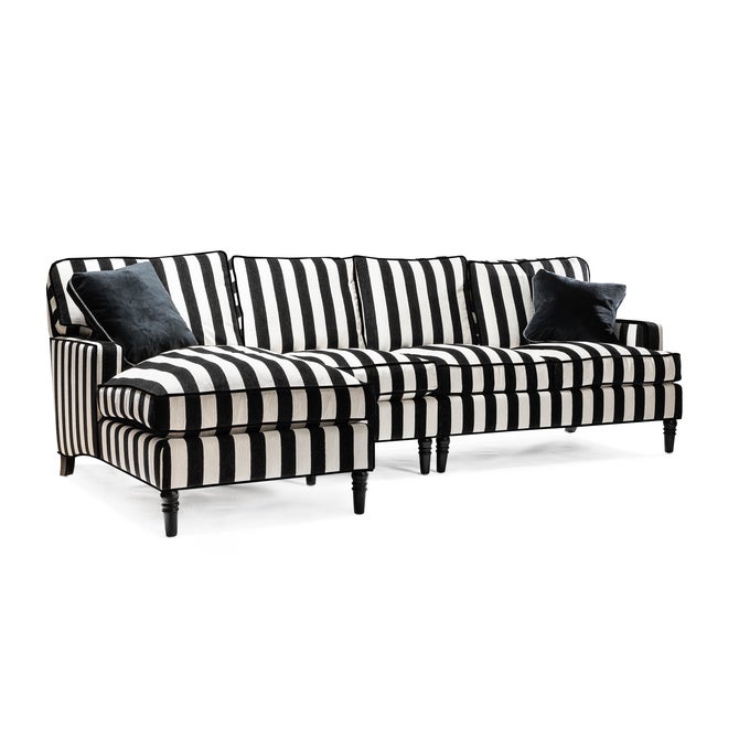 Marquee Black Stripe 2-Piece Left Arm Chaise Sectional image number 7