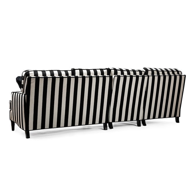 Marquee Black Stripe 2-Piece Left Arm Chaise Sectional image number 4