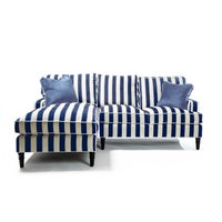 Marquee Navy Stripe 2-Piece Left Arm Chaise Sectional