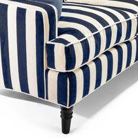 Marquee Navy Stripe 2-Piece Left Arm Chaise Sectional