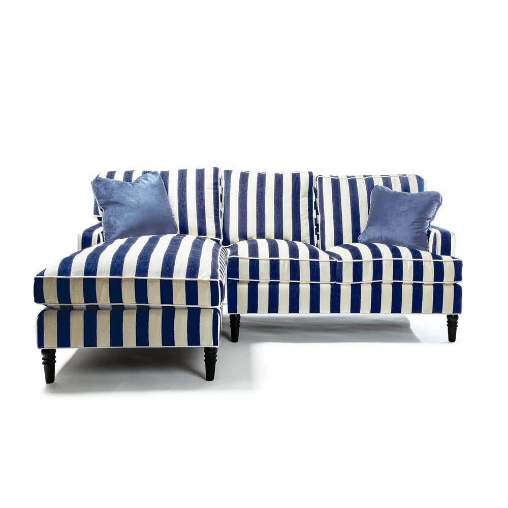 Marquee Navy Stripe 2-Piece Left Arm Chaise Sectional mackenzie-childs Panama imagen 1