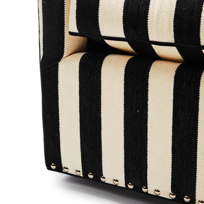 Marquee Black Stripe Chenille Swivel Chair image number 1