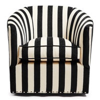 Marquee Black Stripe Chenille Swivel Chair