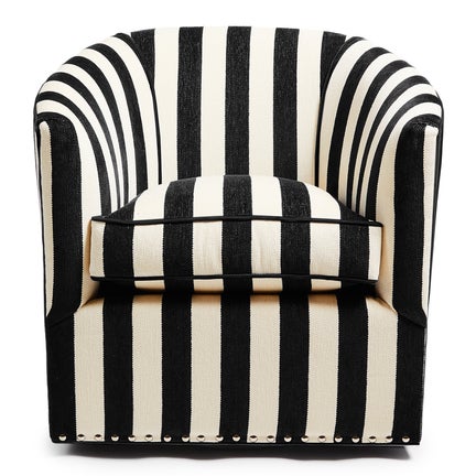 Marquee Black Stripe Chenille Swivel Chair